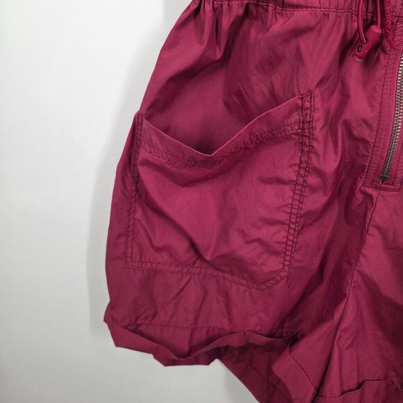Free People Movement M Noiseless Back Trek Shorts Romper Athletic Maroon Outdoor - Picture 3 of 7